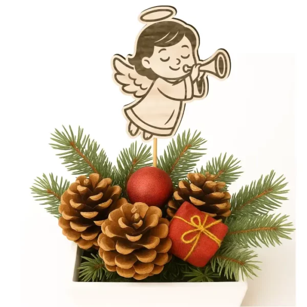 Zápich do truhlíků - Andělka s trumpetkou