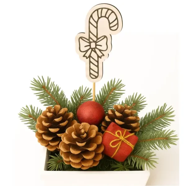 Zápich do truhlíků - Vánoční lízátko