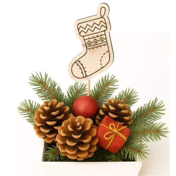 Zápich do truhlíků - Vánoční punčocha