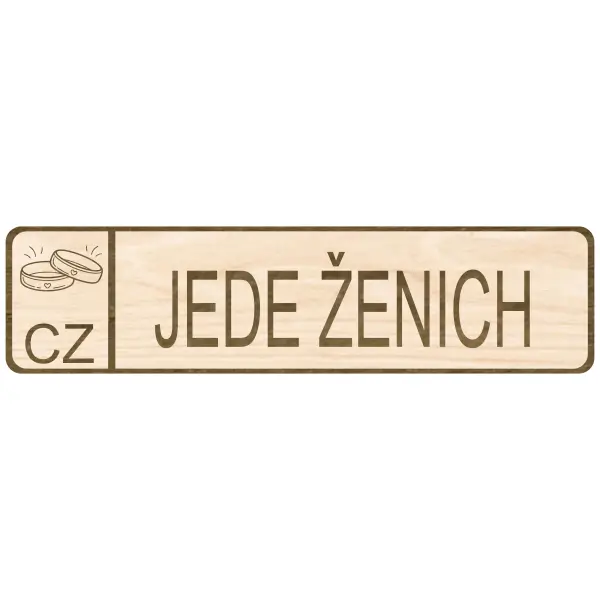 Svatební SPZ Jede ženich