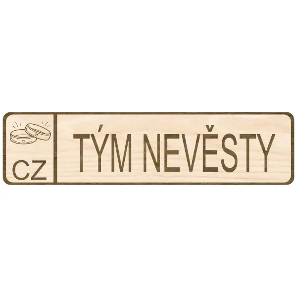 Svatební SPZ tým nevěsty