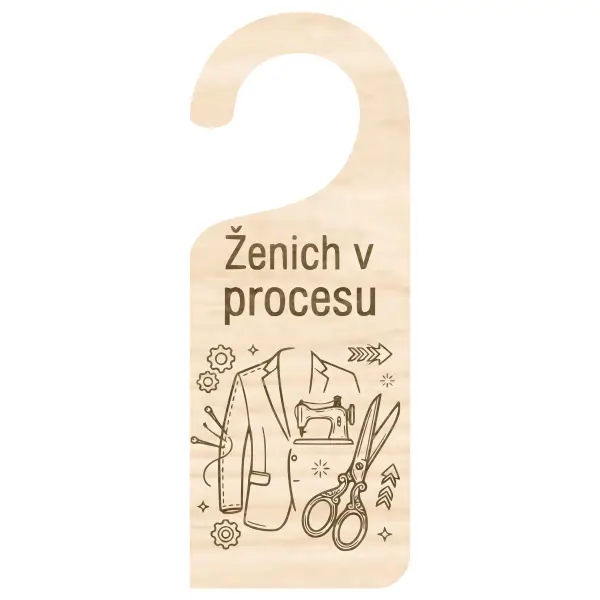 Visačka na kliku ženich v procesu