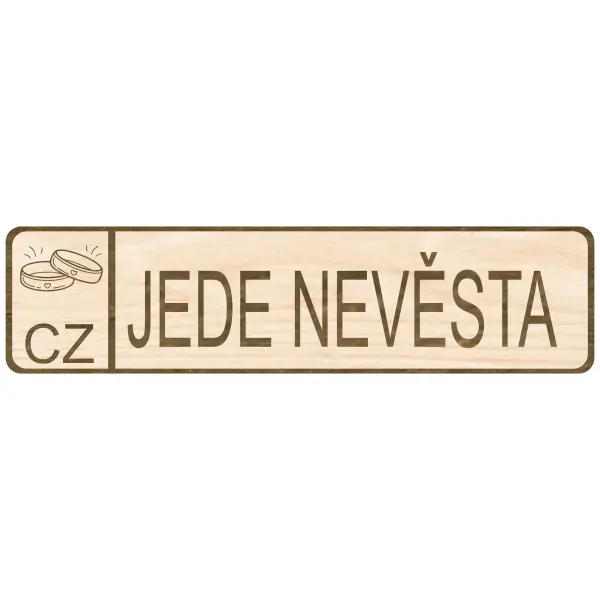svatební spz Jede nevěsta